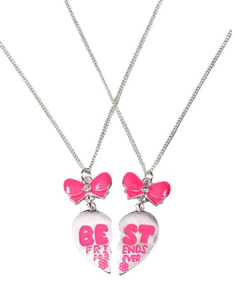 Pink Bow Bff Necklaces Necklaces Jewelry Shop Justice Best