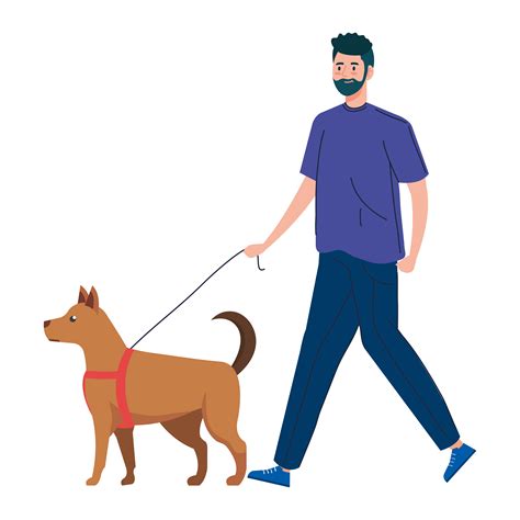 Man Walking Dog Vector Art Icons And Graphics For Free Download