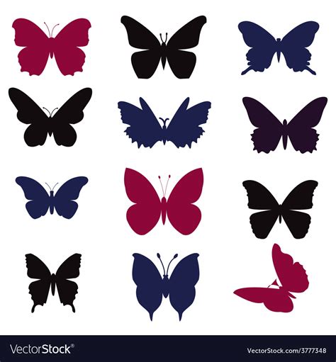 Butterflies silhouette Royalty Free Vector Image