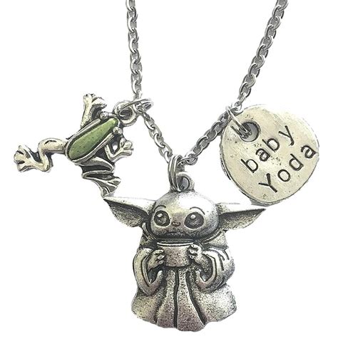 Mandalorian Baby Yoda With Charms Metal Pendant Necklace
