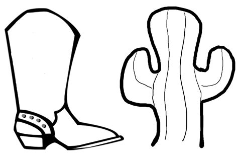 Cowboy Boot Coloring Pages Clipart Best