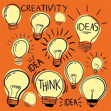 Premium Vector Creativity Ideas Light Bulbs Doodle Collection