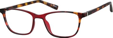 zenni women s rectangle prescription eyeglasses red tortoiseshell tr in 2020 eyeglasses