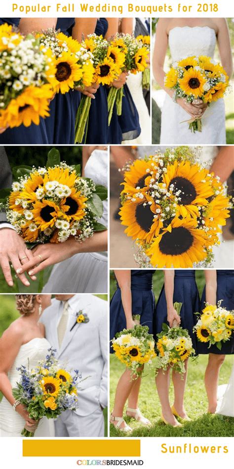 Autumn wedding bouquets with sunflower. 10 Stunning Fall Wedding Bouquets to Match Your Big Day ...