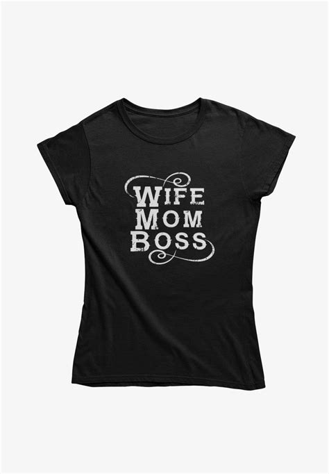 Mamino Wife Mom Boss T Shirt Print Schwarzzwart Zalandonl