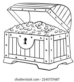 Treasure Chest Element Coloring Page Cartoon Stock Vector Royalty Free Shutterstock