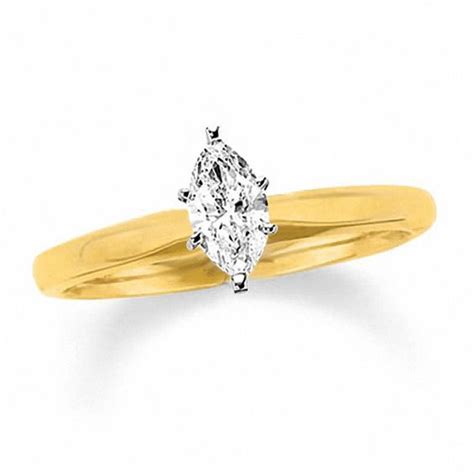 34 Ct Certified Marquise Diamond Solitaire Engagement Ring In 14k