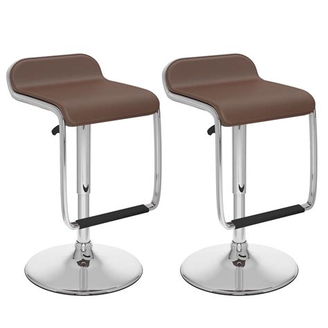 Maison adjustable swivel bar stools with back set of 2 for kitchen counter padded counter height faux leather bar chairs with heavy duty base for pub cafe dining, 300lbs weight capacity, grey. dCOR design Adjustable Height Swivel Bar Stool ...