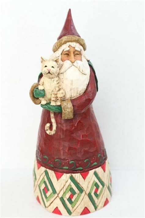 Jim Shore Heartwood Creek 10 Santa Claus With Cat Figurine From 2002