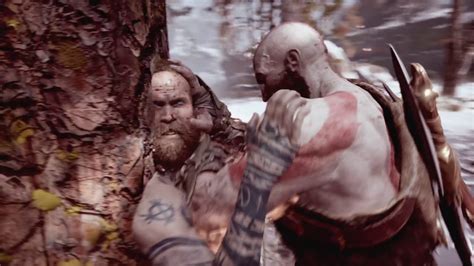 God Of War First Baldur Fight Gameplay Youtube