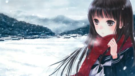 Anime Girl Beauty Winter 4k Hd Wallpaper
