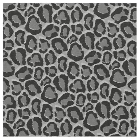 Charcoal Gray Leopard Animal Print Fabric