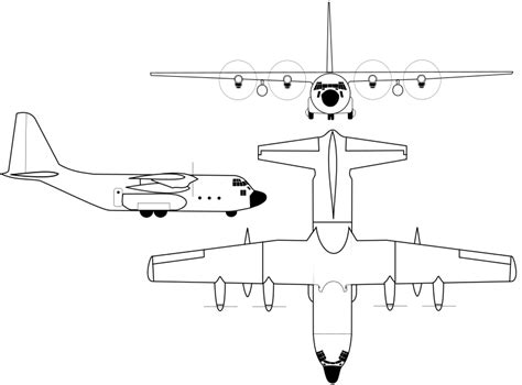 Filelockheed C 130h Hercules Line Drawingsvg Wikimedia Commons