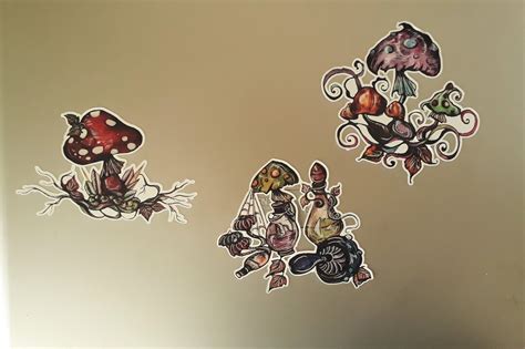 Toadstools Vinyl Stickers Pack Mushrooms Stickers Set Toadstools