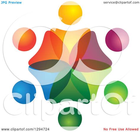 Clipart Of A Unity Team Circle Of Colorful Abstract People