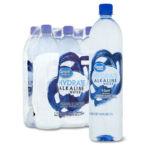 Buy Great Value Hydrate Alkaline Water 338 Fl Oz Bottle 6 Packs