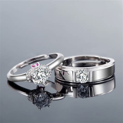 Brand New 925 Silver Romantic Elegant Opening Couple Rings Couple Rings