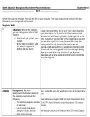 Sbar Ob Form Week Docx Sbar Situation Background Assessment