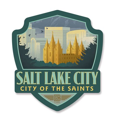 Ut Salt Lake City Emblem Wooden Magnet American Made