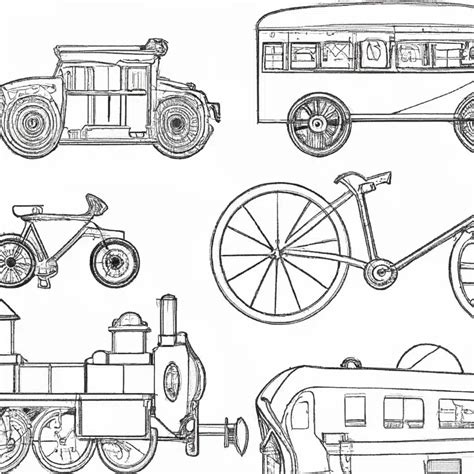 História Dos Meios De Transporte Desenhos Para Imprimir E Colorir