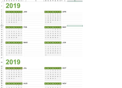 Any Year Calendar Template Visual Paradigm Tabular