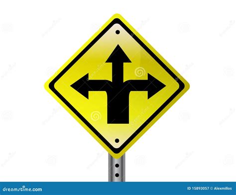 Three Way Street Sign Stock Vector Illustration Of Background 15893057