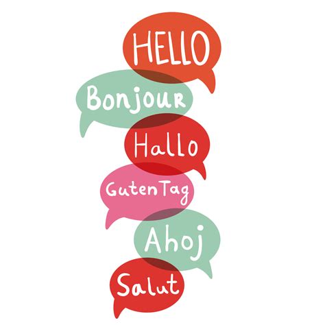 Words Hello With Speech Bubbles On Different Languages Hand Drawn Text