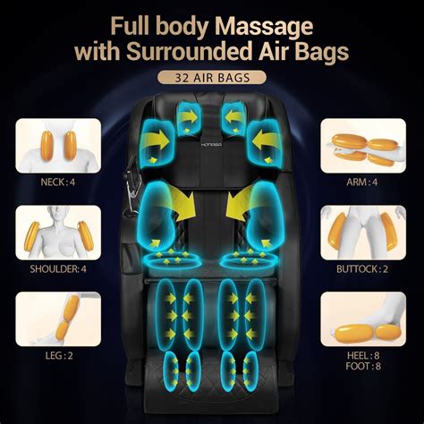 Homasa Luxury Full Body Massage Chair Zero Gravity Kneading Shiatsu Massager W Touch Control