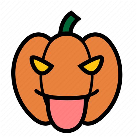 Emoji Emoticon Halloween Jack O Lantern Pumpkin Smiley Tongueout Icon