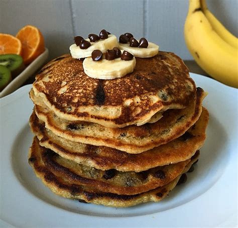 Vegan Banana Chocolate Chip Pancakes