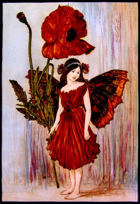Fairy Stained Glass Fairie Suncatcher Flower Fairy Poppy Etsy