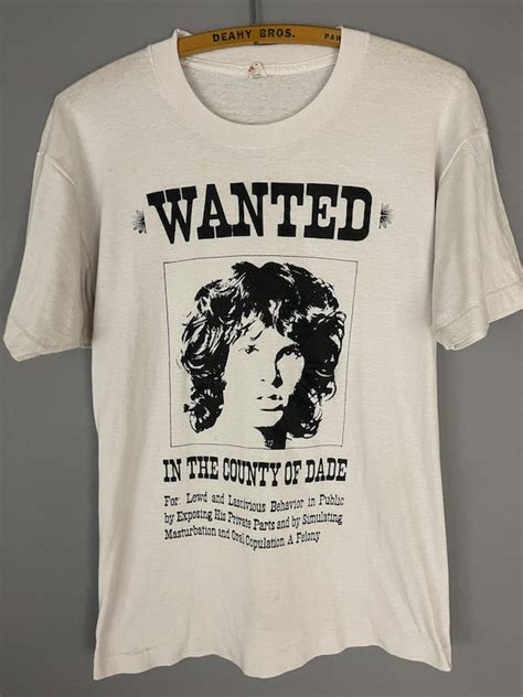 Vintage Rare Jim Morrison The Doors T Shirt Wanted Gem
