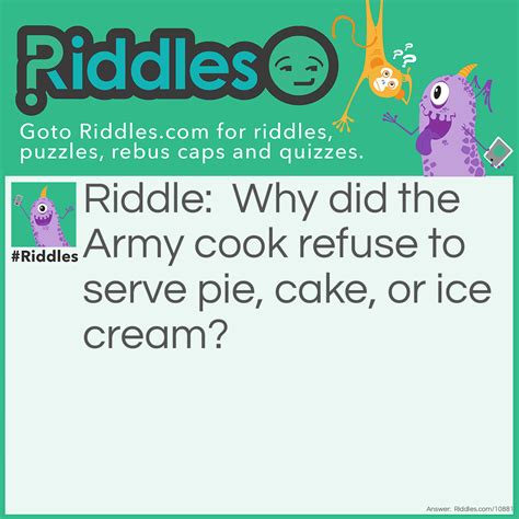 The Army Cook Riddle And Answer