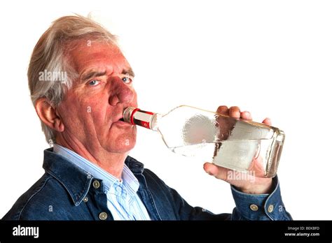 Problem With Drinking Alcohol By Elderly Man Stock Photo Alamy