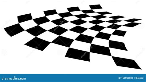 Checkerboard Curved Background Empty In Perspective Vector