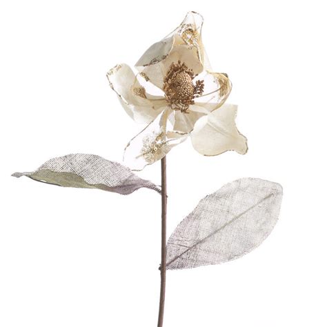 Ivory Velvet Artificial Magnolia Pick Picks And Stems Floral