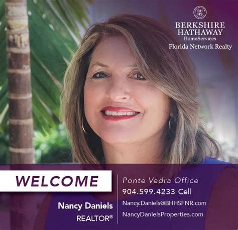 Berkshire Hathaway Homeservices Florida Network Realty Welcomes Nancy Daniels Real Estate