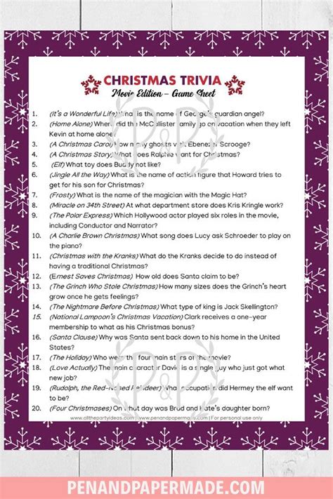 Christmas Trivia Game Printables 140 Questions For Large And Small