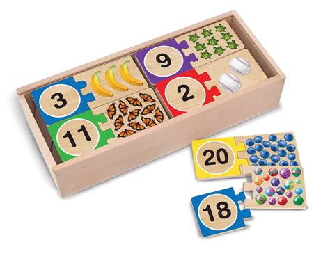 Melissa And Doug Self Correcting Wooden Number Puzzles With Storage Box 40 Pcs