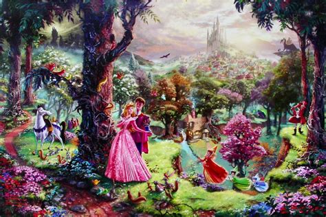 Sleeping Beauty Disney Dreams Viii By Thomas Kinkade 18x27 Limited