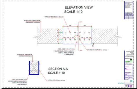 Steel Sleeve Timber Beam Splice Connection