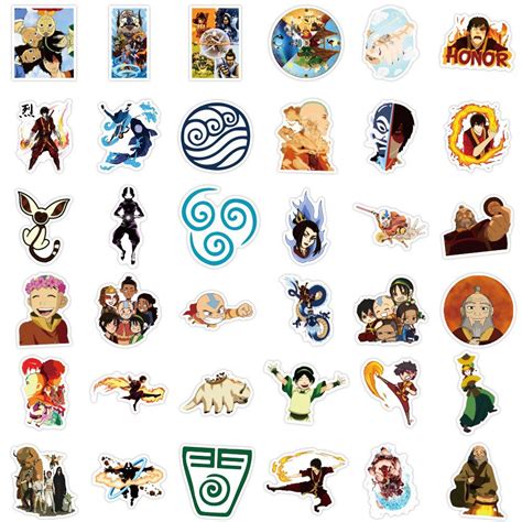 Avatar The Last Airbender Sticker 100 Pcs Avatar Aang Sticker Etsy