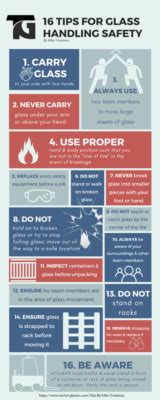 Safety Tips For Commercial Glass Handling Infographic Techni Glass