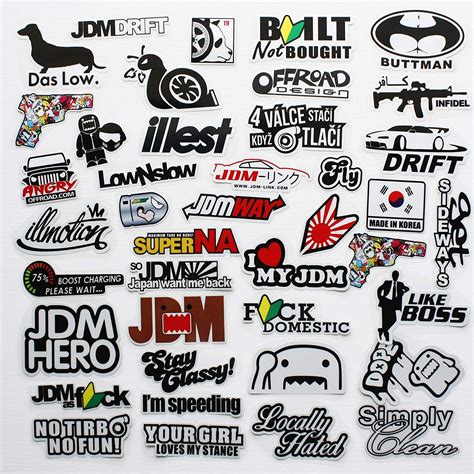 Funny Car Decals Jdm Stickers Reflective Decals Hard Hat Stickers