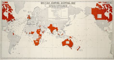 British Empire Shipping Map National Maritime Museum Surfaceview