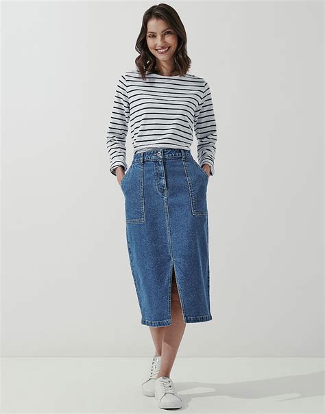 Womens Denim Midi Skirt From Crew Clothing Company