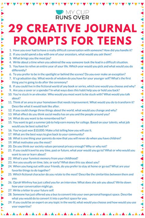 29 Creative Journal Prompts For Teens Fun Prompts To Get Teens Writing