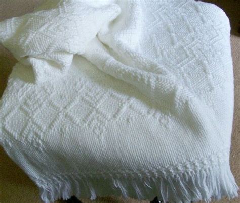 White On White Swedish Weave Baby Blanket Sandras Stitches Weaving