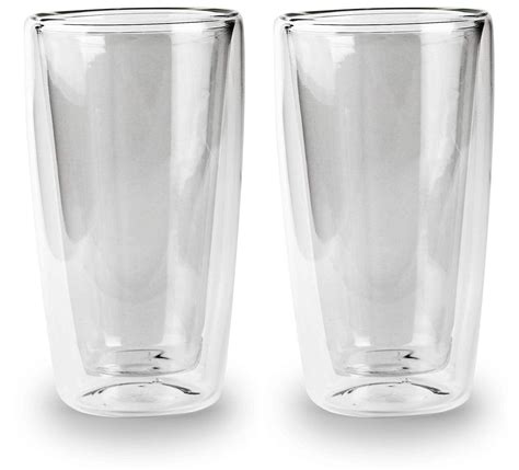 Circleware Thermax Double Wall Insulated Glass Drinking Cups 2 Pieces