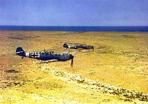 Messerschmitt Bf 109es Of Jg 27 In Flight Over Italian Libya January